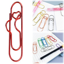 15 Pcs Pen Holder Clips, Paperclip Pen Holders, Metal Pen Clips and Holders for Notebook, Planner Accessories, Heart Paper Clips