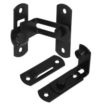 Carbon Steel Manual Door Lock Set, Black Compact Hasp Lock, and Wear Resistant for Cabinet and Door Security