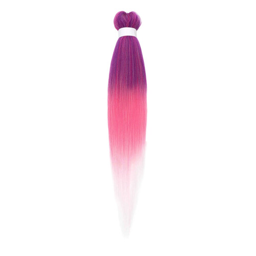 2 Mechas de Cabelo Trançado Pré-esticado de 42 Polegadas de Comprimento na Cor Roxa
