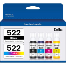 522 High-Capacity Refill Ink Bottle for Epson Compatible (Not Sublimation) – 4-Pack for ET-2803/ET-2800/ET-2720