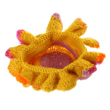 Handgemaakte gebreide bucket hat voor dames met gegolfde rand, geschikt voor volwassenen en tieners, winterse fiets- en vissershoed.