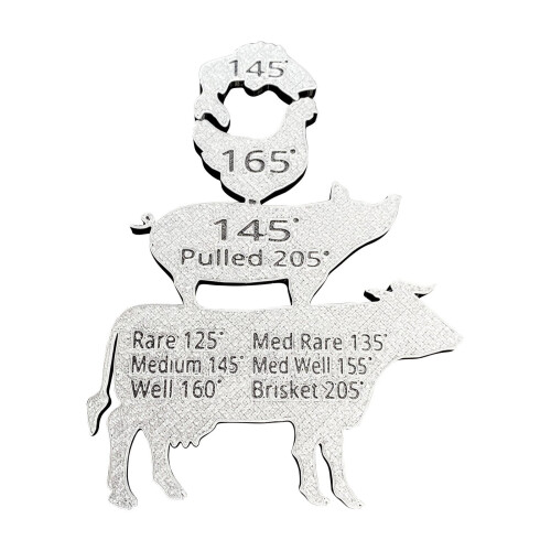 Metal BBQ Temperature Guide Magnet – Engraved Grill Chart 1