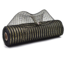 Deco Net Ribbon 10Inchx10Yard Each Roll Metallic Foil Poly Net Ribbon For Christmas Wreath Home Decoration Art Craft