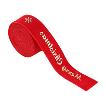 Christmas Bows for Tree, Christmas Ribbon Fabric Bow Gift Wrapping Ribbon Velvet Printed Ribbon Suitable For Holiday Wedding Decoration