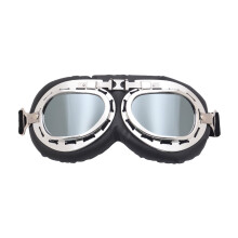 Motorcycle Goggles Vintage Leather Riding Glasses ATV Off-Road Anti-Scratch Dust Proof Eyewear for Men Women Adult