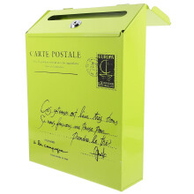 Boîte aux lettres murale verte vintage avec serrure