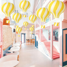 Lanterne en papier en forme de montgolfière suspendue de 45 cm – Décoration colorée pour anniversaire, baby shower, mariage, salle de classe,