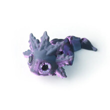 Lot de 3 figurines de salamandres imprimées en 3D, avec yeux mobiles et articulés, pour la décoration intérieure.