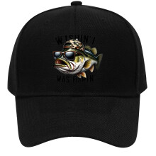 Divertente cappellino da baseball "Wishing I Was Fishin'", 100% poliestere, leggero e comodo - ideale per sport all'aria aperta, abbigliamento casual
