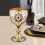 Embossed Water Goblet Drinking Cup Collection Reusable Tableware Metal Cup Mini Gold White 5