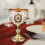 Embossed Water Goblet Drinking Cup Collection Reusable Tableware Metal Cup Mini Gold White 6