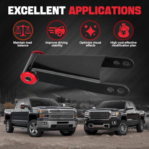 Kit de rebaixamento traseiro de 3 polegadas compatível com Chevy Silverado e GMC Sierra 1500/2500/3500HD (2001–2010, 2WD/4WD), substitui 410730 1