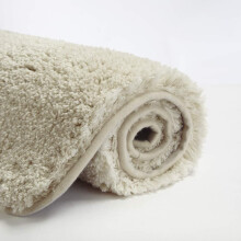 Tapis de bain antidérapant (51 x 81 cm, beige clair) – Tapis de douche épais et moelleux en microfibre douce et absorbante, lavable en machine