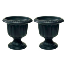 19" Schwarze klassische Veranda-Urnen-Pflanzkübel (2er-Pack)