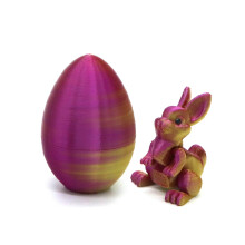 3D-geprint paashaasje met ei (1,6 inch) - Verplaatsbare bureaudecoratie, lentecadeau, verzamelbeeldje, geschikt voor paasdecoraties