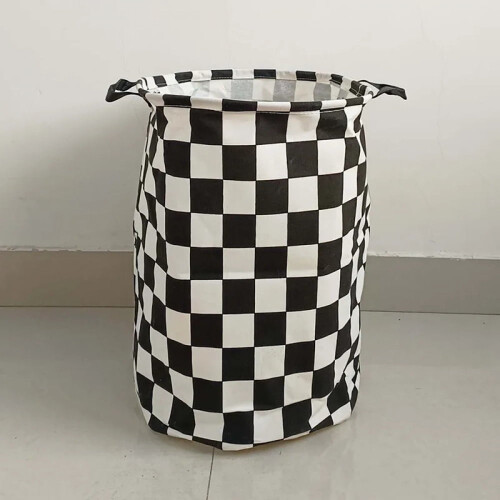 Plaid canvas storage basket16.64gal open top 2