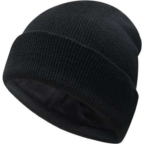 Bonnet unisexe en maille à revers, uni, pour l'hiver.