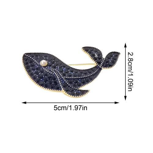 Κομψή καρφίτσα Camellia & Blue Dolphin – Χρυσαφί φλοράλ καρφίτσα πέτου για γυναικεία 1