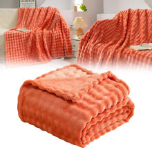 Ultra-Soft 3D Bubble Purple Flannel Throw Blanket for Couch, Bed, Camping – Lightweight & All-Season – Compatible with Home Decor