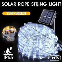 LED Solar Light Tube, IP65 Waterproof Rating,Solar LED Light Strip, Outdoor Garden Christmas Decorative String Lights (200/100/50LED)