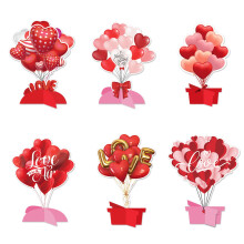 Lot de 6 décorations de table en forme de ballons et de cartes, sur le thème de l'amour et du cœur, pour la Saint-Valentin. Idéal pour décorer