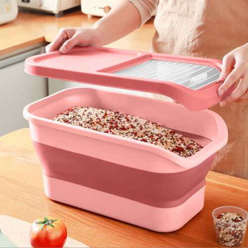 Luftdichte Hundefutterbox mit Rollen, faltbar, 14 l