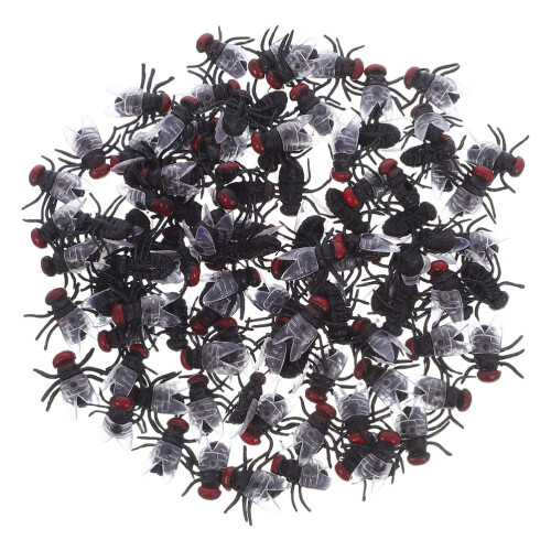 Muște false, insecte din plastic pentru farse și decorațiuni, 120 buc.