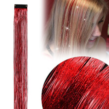 Extension per capelli con clip, colorate e glitterate, da 50 cm – Kit di extension temporanee con brillantini per donne, ragazze e bambine –