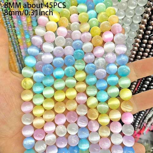 Korálky Mačacie oko Macaron Gradient 6/8/10 mm so selenitom