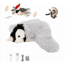 Pinguin-Katzenspielzeug mit schlagenden Flügeln und Zwitschergeräuschen