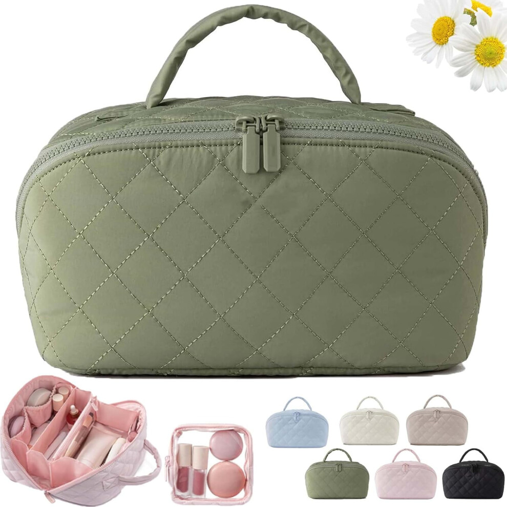 2026 New Travel Makeup Bag for Women â 180 Lay-Flat, Water-Resistant, Padded, Compartmentalized Toiletry Organizer (1pc)