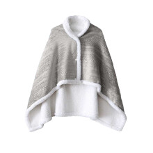Cozy Wearable Scarf for Women Super Soft Plush Shawl to Lounge on Sofa and Bed Grey
