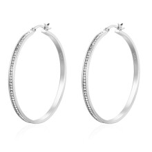 Zilveren zirkonia oorringen – Grote, lichtgewicht, hypoallergene oorringen voor dames (30 mm, 40 mm, 50 mm, 60 mm)