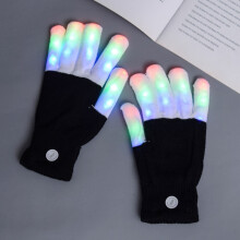 Guanti luminosi a LED, 7 colori, mezze dita con luci sulla punta, guanti per rave e festival, compatibili con feste/campeggio/regali