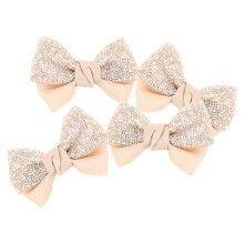 Beige Bow Shoe Charms 4-Pack