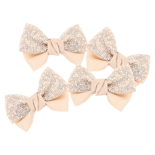 Beige Bow Shoe Charms 4-Pack