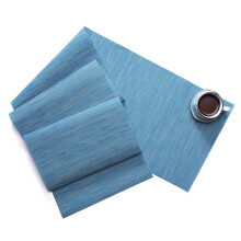 Chemin de table en PVC texturé – 135 cm (53 po) – Isolant thermique, imperméable et tissé – Idéal pour les mariages et le quotidien – Bleu