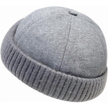 Bonnet de pêcheur d'hiver chaud en maille sans bord, style rétro, ajustable