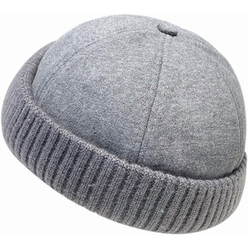 Bonnet de pêcheur d'hiver chaud en maille sans bord, style rétro, ajustable