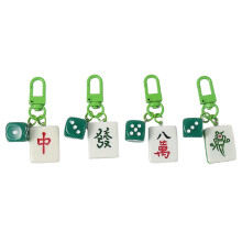 4 portachiavi Mahjong con ciondolo, accessori dal design unico, portatili e resistenti per l'uso quotidiano.