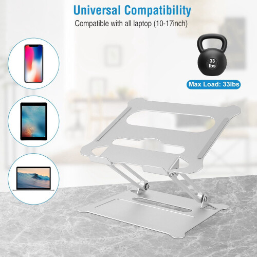 Laptop Stand Aluminum Angle Adjustable Computer Holder Riser Heat Vent Notebook Elevator 1