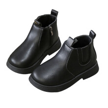 Glitter Pearl Chain Girls' Ankle Boots, British Style, Soft Sole Leather, Fall/Winter, for Big Kids & Toddlers, Black, Z01, 5–5.5 Years
