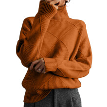 Elegant damestrikkgenser med lange ermer og overdimensjonert pullover med rund hals, egnet for kontor, uformelle og fritidsaktiviteter