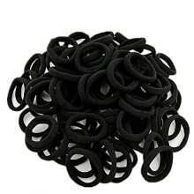 100 Stück schwarze, elastische Haargummis, dehnbare Haargummis für verschiedene Frisuren und den täglichen Gebrauch