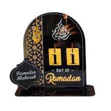 Calendrier de l'Avent Ramadan 2026 – Décoration de compte à rebours en acrylique pour la table du Ramadan et de l'Aïd, décoration islamique