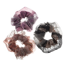 Stijlvolle organza haarelastiekjes, diverse kleuren, modieus ontwerp, 3 stuks