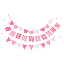 Guirlande de Saint-Valentin, bannière multicolore, décoration en papier pour demandes en mariage (1 lot)