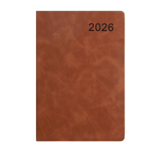 Week- en maandplanner 2026 A5 met leren omslag