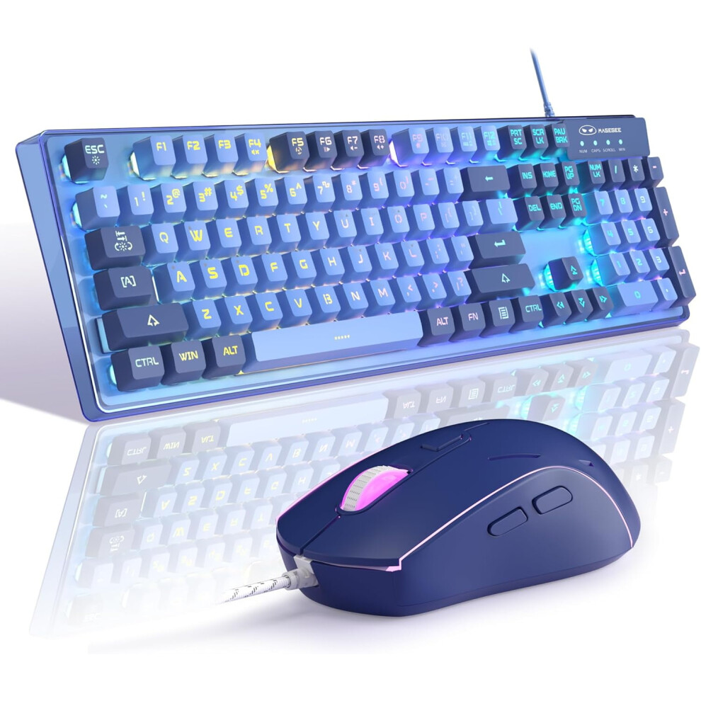 Gaming Keyboard And Mouse Combo Rgb Backlit 104-Key White 939152496471