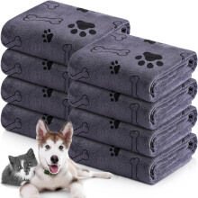 Serviettes pour chiens en microfibre, séchage rapide et absorbantes, lot de 8, 55 x 28 cm